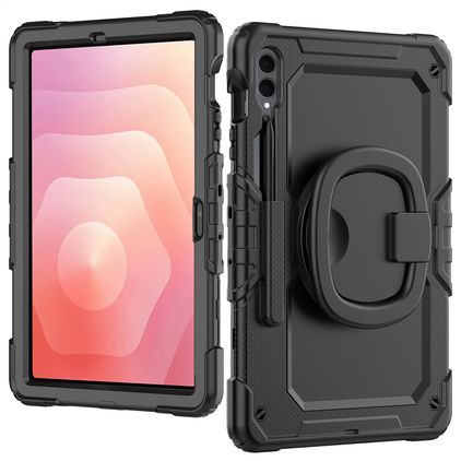 Mobilize Rotating Defender Samsung Galaxy Tab S11 Ultra Fodral Hårdplast / Silikon Skal + Axelrem + Ställ - Svart