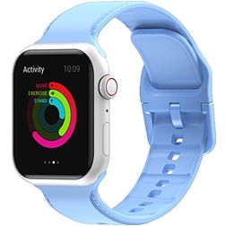 Mobigear Dashed Silikon Apple Watch Armband Spänne - 42/41/40/38 mm - Blå