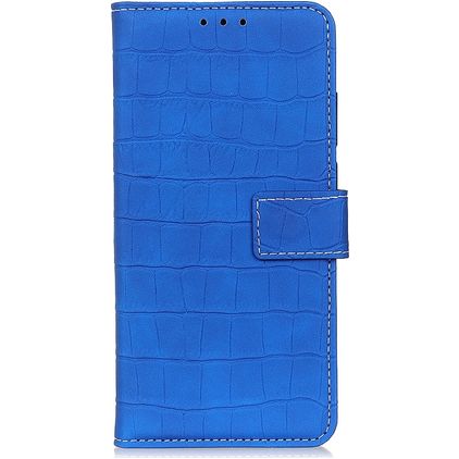 Mobigear Croco Samsung Galaxy A21 Funda tipo libro Cartera - Azul