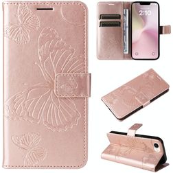 Mobigear Butterfly iPhone 16e Capa livro Carteira - Rosa dourado