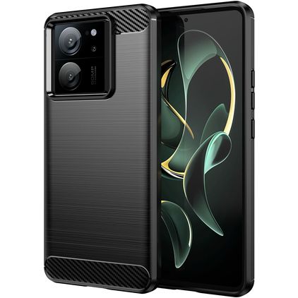 Mobigear Brushed Slim Xiaomi 13T Pro Fleksibel TPU Bagsidecover - Sort