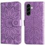 Mobigear Sunflower Samsung Galaxy A57 Wallet case - Purple