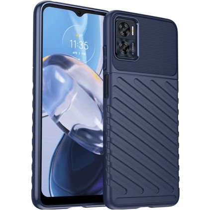 Mobigear Groove Motorola Moto E22 TPU flexível Capa traseira - Azul