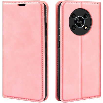 Mobigear Retro Slim HONOR Magic 4 Lite Funda tipo libro Cartera - Rosa