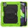 Mobigear SureGrip Xtreme iPad Air 5 (2022) Fodral Hårdplast / Silikon Skal + Pennhållare + Axelrem + Ställ - Svart / Grön