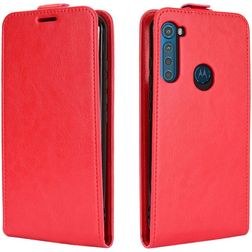 Mobigear Motorola One Fusion Plus Etui z klapką pionową - Czerwony