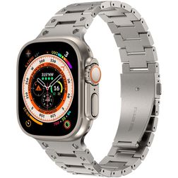 Mobigear Amsterdam Ruostumaton teräs Apple Watch Ranneke Perhoslukko - 42/41/40/38 mm - Titaani