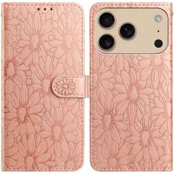 Mobigear Flowers iPhone 17 Pro Max Funda tipo libro Cartera - Oro rosa