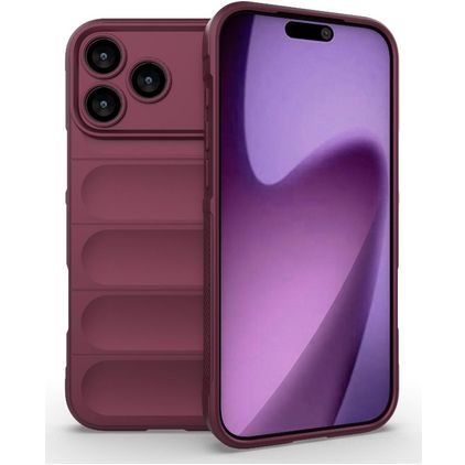 Mobigear Bumpy iPhone 17 Pro Max Fleksibel TPU Bagsidecover - Wine Red