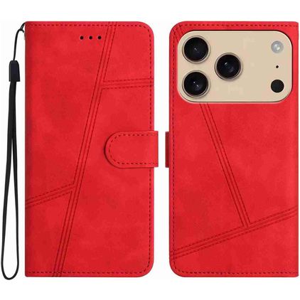 Mobigear Stitch iPhone 17 Pro Max Capa livro Carteira - Vermelho
