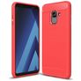 Mobigear Brushed Slim Samsung Galaxy A8 (2018) TPU flexível Capa traseira - Vermelho