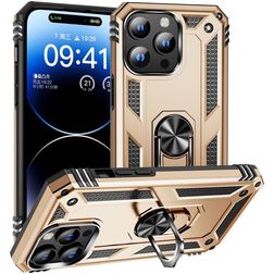 Mobigear Armor Ring iPhone 16 Pro Max Fodral Hårdplast Skal Stötsäkert med ringhållare - Guld
