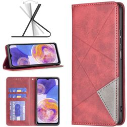Mobigear Rhombus Slim Samsung Galaxy A23 Wallet case - Red