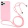 Mobigear Lanyard iPhone 16 Pro Max Silicone Capa com cordão - Rosa