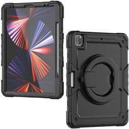 Mobilize Rotating Defender iPad Pro 12,9 polegadas (2018) Capa Plástico rígido / Silicone Capa traseira + Alça de ombro + Suporte - Preto