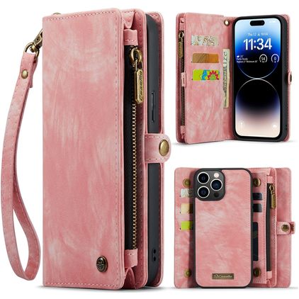 CaseMe 008 iPhone 15 Pro Case Detachable 2-in-1 Wallet Case Wallet - Pink