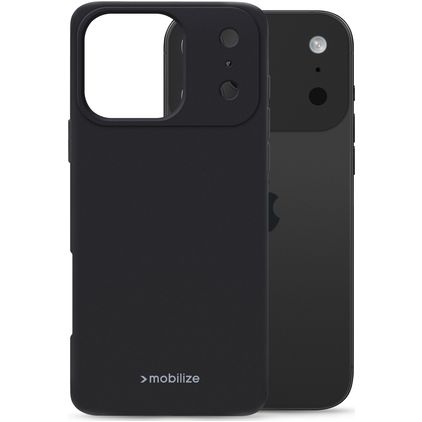 Mobilize Rubber Gelly iPhone 17 Pro TPU flexible Carcasa - Negro