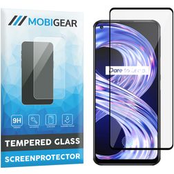Mobigear Premium Realme 8 Tempered Glass Screen Protector - Case Friendly - Black