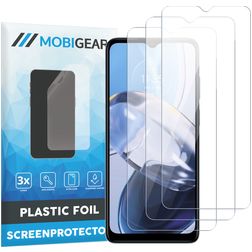 Mobigear Motorola Moto E22 Película de ecrã em plástico - Compatível com capas (Pack de 3)