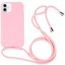 Mobigear Lanyard iPhone 16 Silicona Funda con cuerda - Rosa