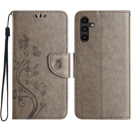 Mobigear Flowers Samsung Galaxy A36 Capa livro Carteira - Cinzento
