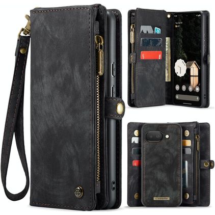 CaseMe 008 Google Pixel 9a Cover a libro 2 in 1 con guscio estraibile a portafoglio - Nero