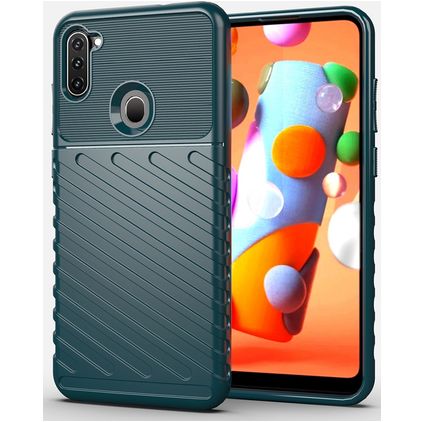 Mobigear Groove Samsung Galaxy A11 Elastyczne TPU Etui plecki - Zielony