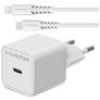 Mobilize Single USB-C Laturi Apple Lightning 1 m Power Delivery 20W - Valkoinen
