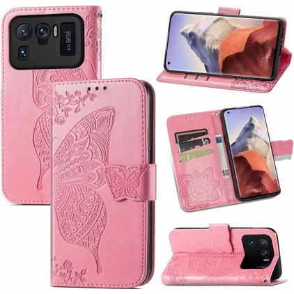 Mobigear Butterfly Xiaomi Mi 11 Ultra Funda tipo libro Cartera - Rosa