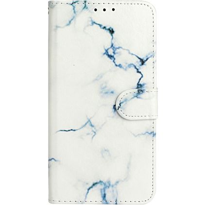 Mobigear Marble Huawei P Smart (2020) Lompakkokotelo + Setelitasku - White Marble