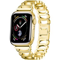 Mobigear Vienna Ruostumaton teräs Apple Watch Ranneke Perhoslukko - 42/41/40/38 mm - Kulta