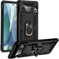 Mobigear Armor Ring Google Pixel 7 Pro Fodral Hårdplast Skal Stötsäkert med ringhållare - Svart