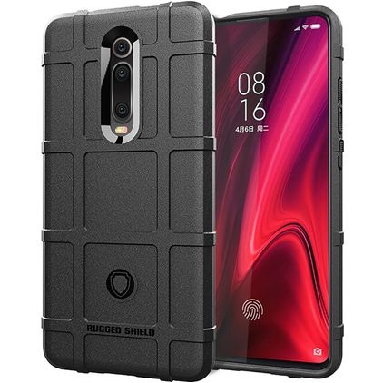 Mobigear Rugged Shield Xiaomi Mi 9T Flexibilní TPU Zadní kryt odolný proti nárazům - Černá
