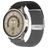 Mobigear Braided Dual Bracelete Nylon Fecho dobrável para Smartwatch - 20 mm - Preto / Cinzento
