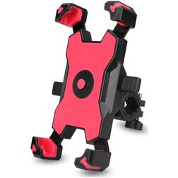 Mobigear PushHold Supporto bici per smartphone con attacco al manubrio Pinza Universale - Rosso