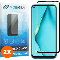 Mobigear Premium Huawei P40 Lite Cristal templado Protector de pantalla - Compatible con fundas - Negro (pack de 2)