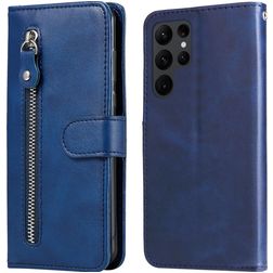 Mobigear Zipper Samsung Galaxy S23 Ultra Plånboksfodral med sedelfack - Blå