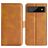 Mobigear Slim Magnet Google Pixel 6a Wallet case - Cognac