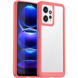 Mobigear Crystal Xiaomi Redmi Note 12 Tvrdý plast Zadní kryt - Průhledná / Červená