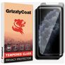 GrizzlyCoat Easy Fit AntiSpy iPhone 11 Pro Max Cristal templado Protector de pantalla Antiespía - Compatible con fundas + Marco de instalación