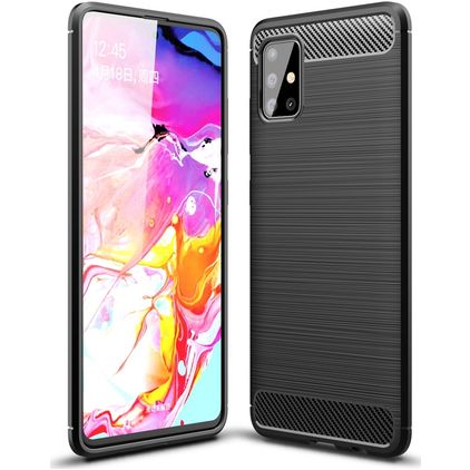 Mobigear Brushed Slim Samsung Galaxy A51 TPU flexible Carcasa - Negro