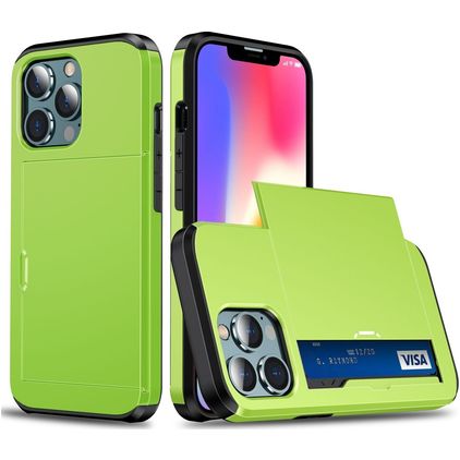 Mobigear Card iPhone 14 Plus Hard Case Back cover Shockproof with Card Holder - Green
