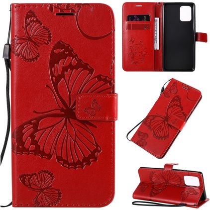 Mobigear Butterfly Samsung Galaxy S10 Lite Etui z klapką typu portfel - Czerwony