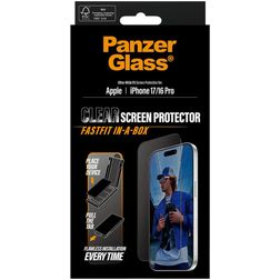 PanzerGlass FastFit iPhone 16 Pro Härdat glas Skärmskydd - Skalvänligt + Monteringsram