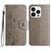 Mobigear Flowers iPhone 16 Pro Max Funda tipo libro Cartera - Gris