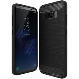 Mobigear Brushed Slim Samsung Galaxy S8 Fleksibel TPU Bagsidecover - Sort