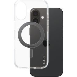 CARE by PanzerGlass Kickstand iPhone 16 MagSafe Hardcase Back cover con supporto - Trasparente / Nero