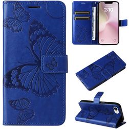Mobigear Butterfly iPhone 16e Cover a libro portafoglio - Blu