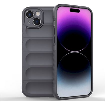 Mobigear Bumpy iPhone 15 Plus TPU flexível Capa traseira - Grafite