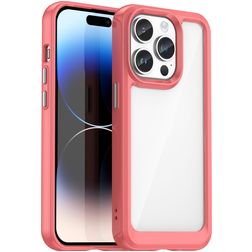 Mobigear Crystal iPhone 15 Pro Max Hard Case Back cover - Clear / Red